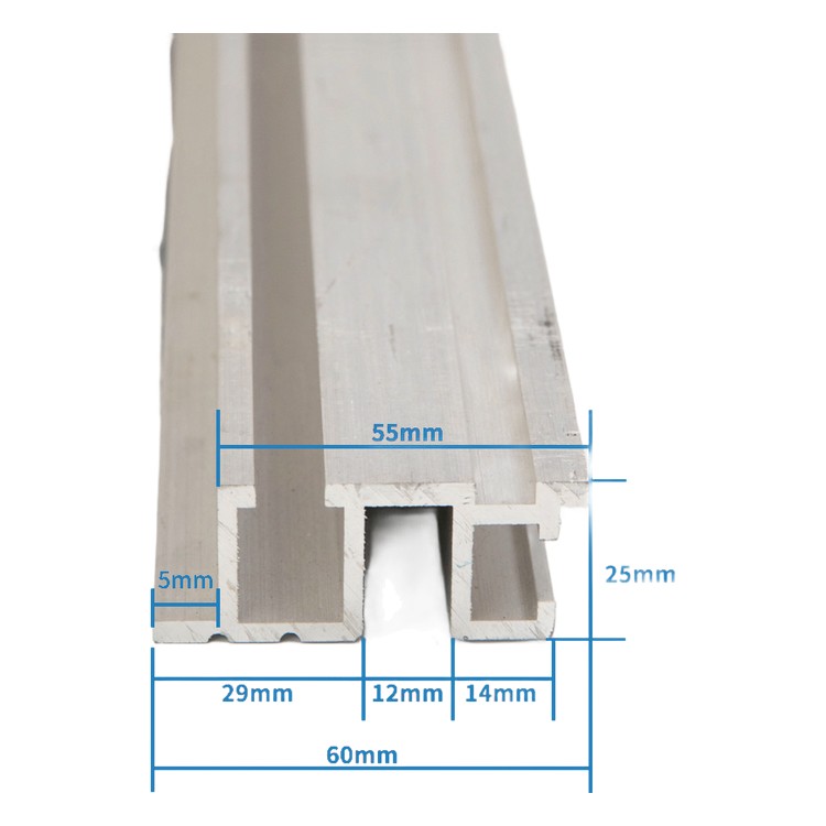 Soglia porta in lega di alluminio 60mm tipo F ricambi ascensori